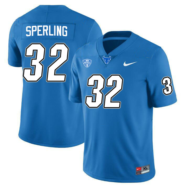 Lamar Sperling UB Bulls Jersey,University Of Buffalo Bulls #32 Lamar Sperling Jersey Youth-Blue